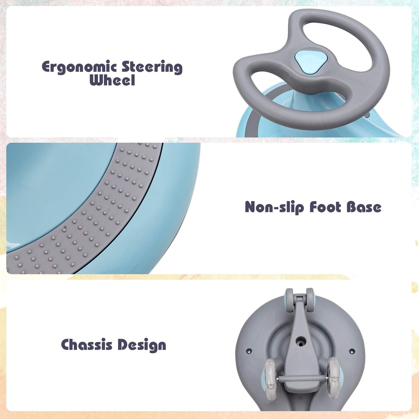 Kids Wiggle Swing Car | LED Flashing Wheels, No Power Needed