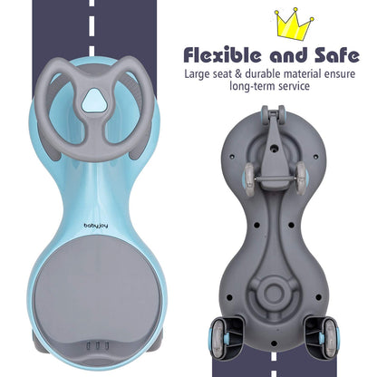 Kids Wiggle Swing Car | LED Flashing Wheels, No Power Needed