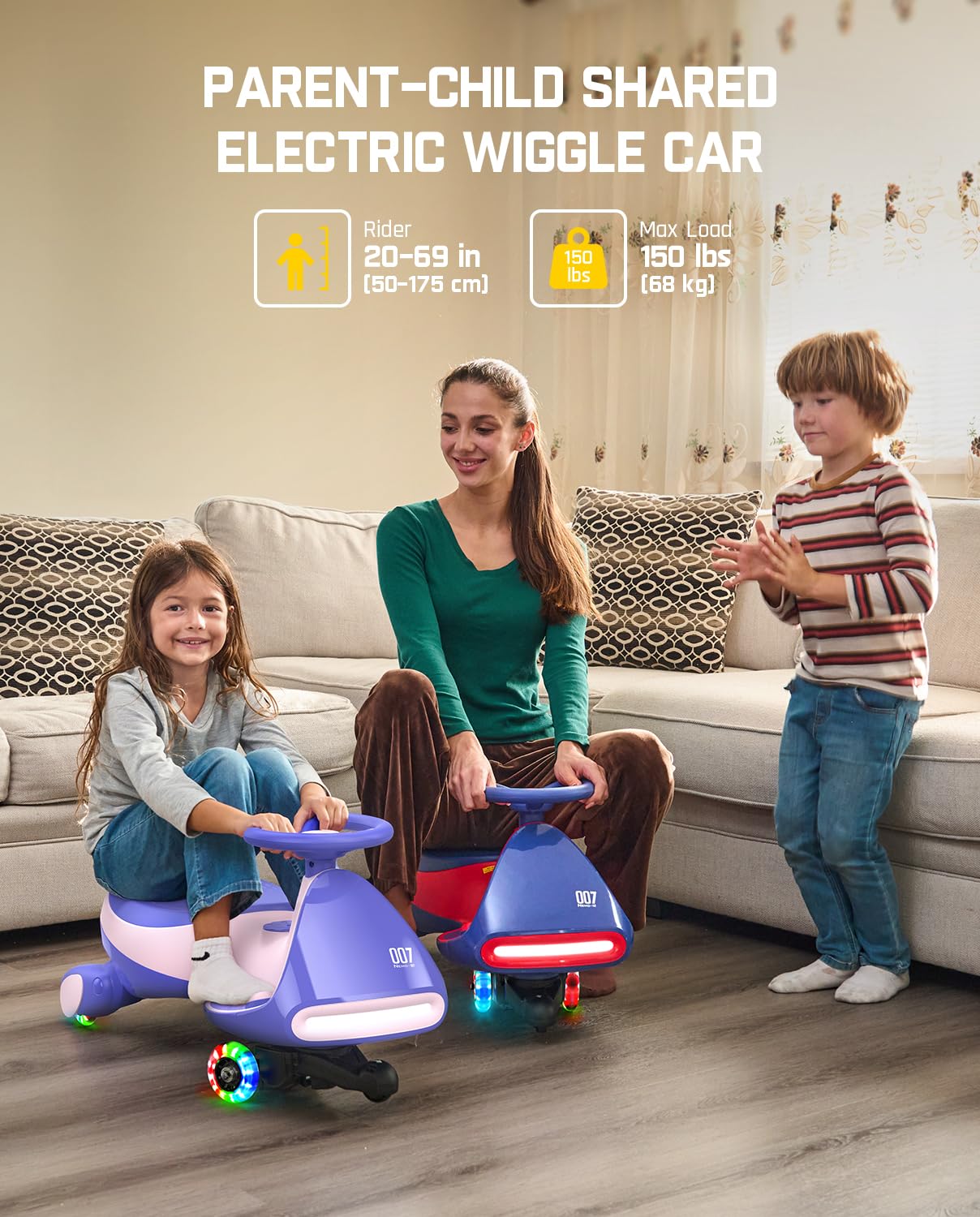 N7 Pro Electric Wiggle Car | CyberWiggle 2-in-1, 4 Mph, Bluetooth & Flashing Wheels