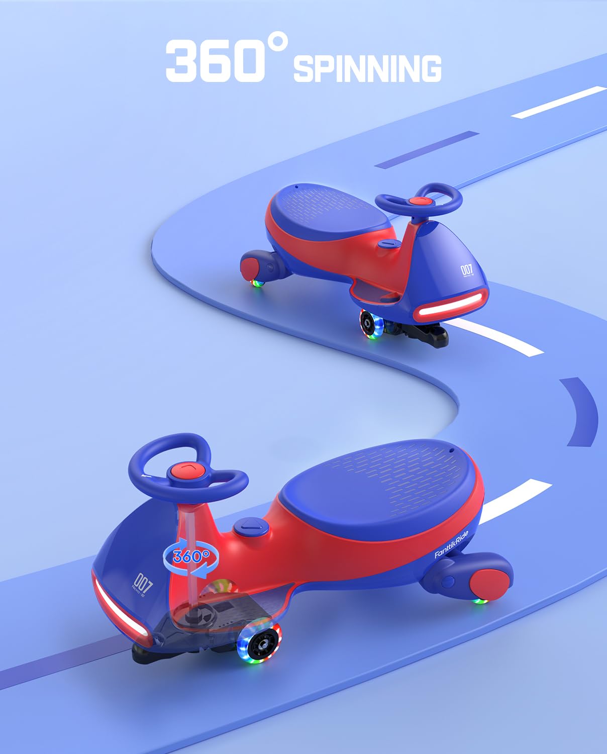 N7 Pro Electric Wiggle Car | CyberWiggle 2-in-1, 4 Mph, Bluetooth & Flashing Wheels