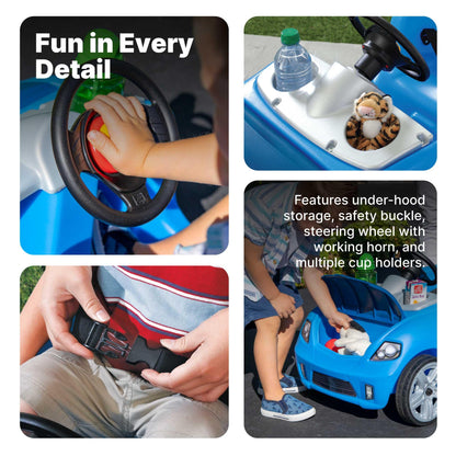 Kids Push Ride-On Car | Safety Seat Belt, Horn & Foldable Handle Stroller Alternative