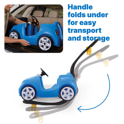 Kids Push Ride-On Car | Safety Seat Belt, Horn & Foldable Handle Stroller Alternative