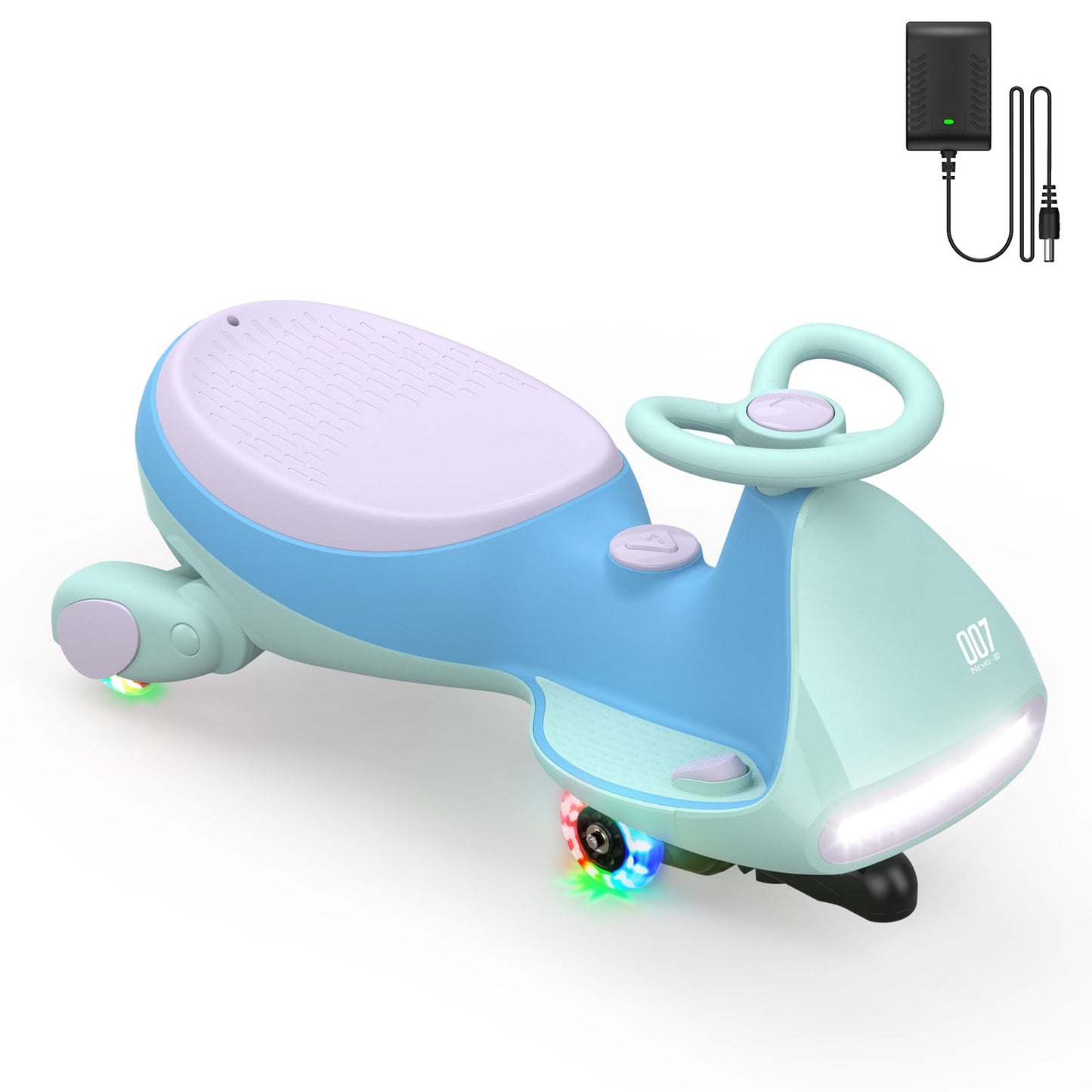 N7 Pro Electric Wiggle Car | CyberWiggle 2-in-1, 4 Mph, Bluetooth & Flashing Wheels
